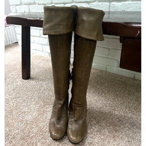 Sam Edelman Women's Brown Distressed Leather Over the Knee Boots